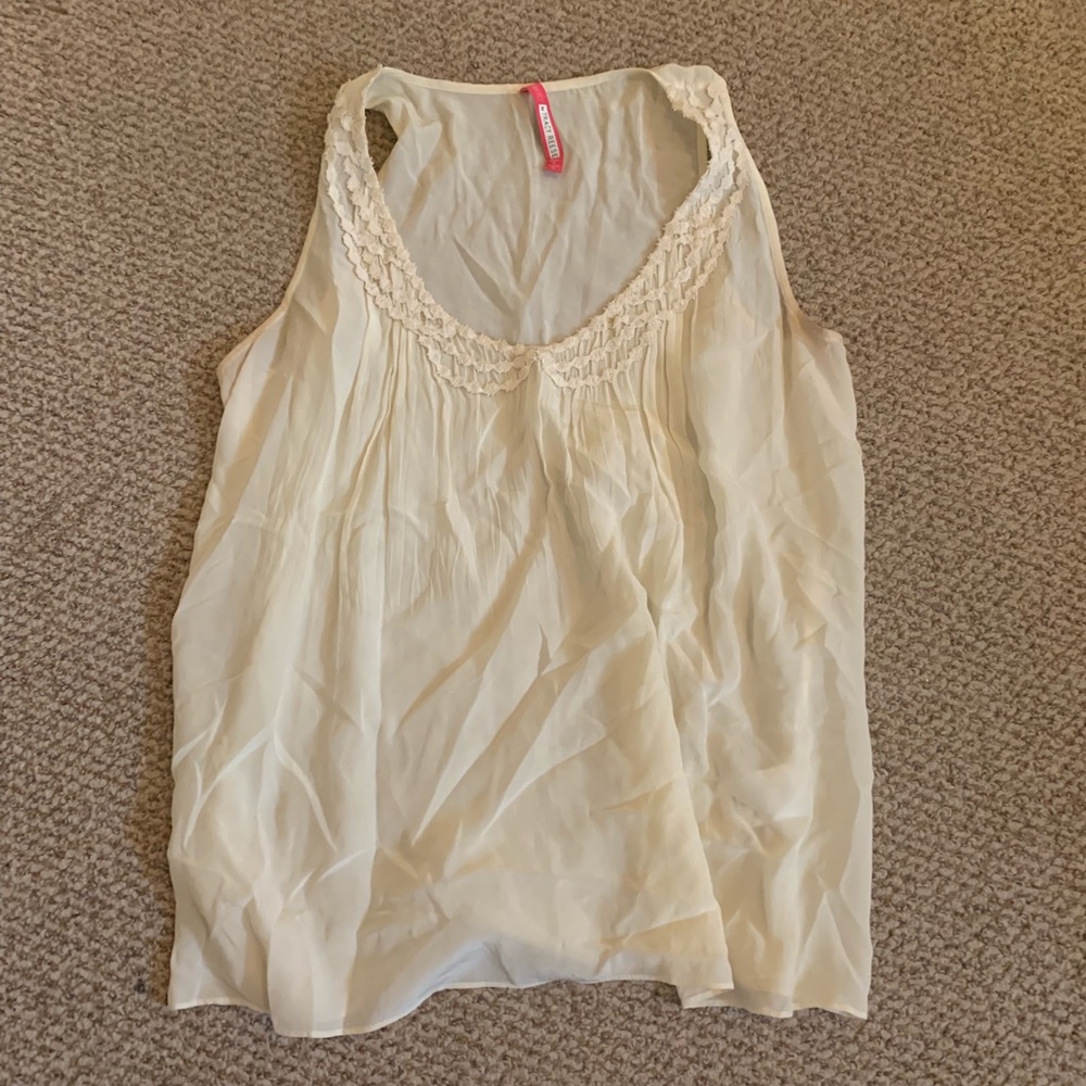 100% silk white blouse